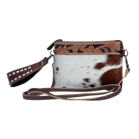 Myra Bag Ladies Streaks Delight Hairon Brown Crossbody Belt Bag S-3305