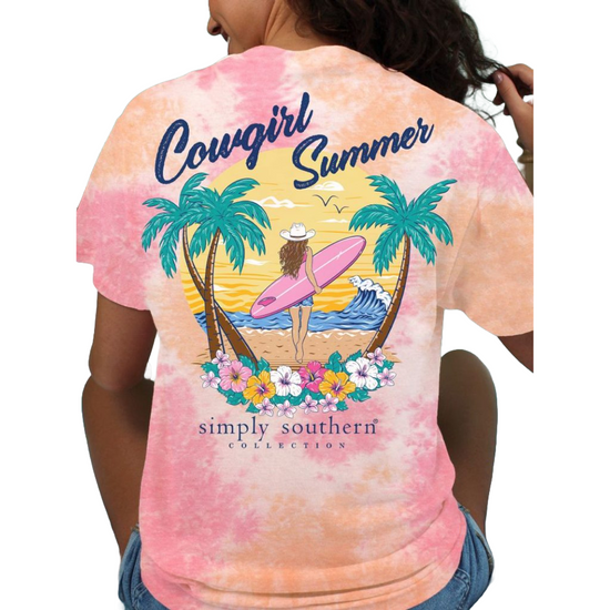 Simply Southern Ladies Cowgirl Summer Tiedye T-Shirt SS-CGSUMMER-TROPIC