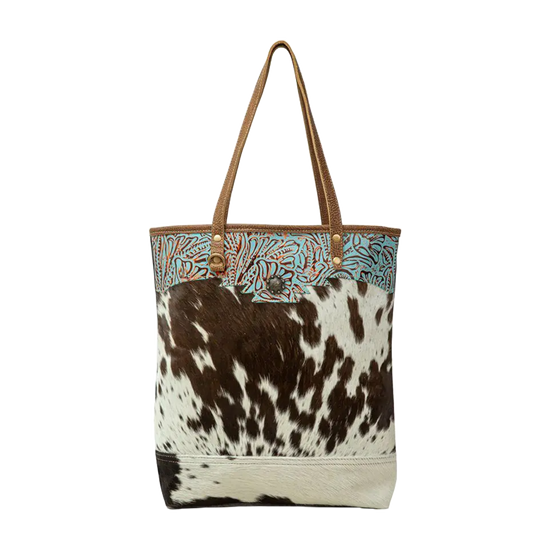 Myra Bag Ladies Sooty Specks Canvas & Hairon Tote Bag S-3338