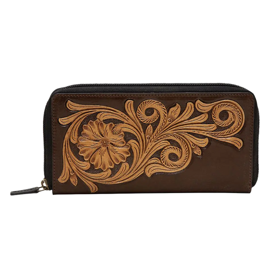 Myra Bag Ladies Maroon Royalty Western Leather Wallet S-5874