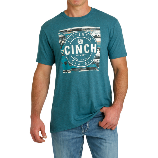 Cinch Men's Teal Authentic Logo Graphic T-Shirt MTT1690626