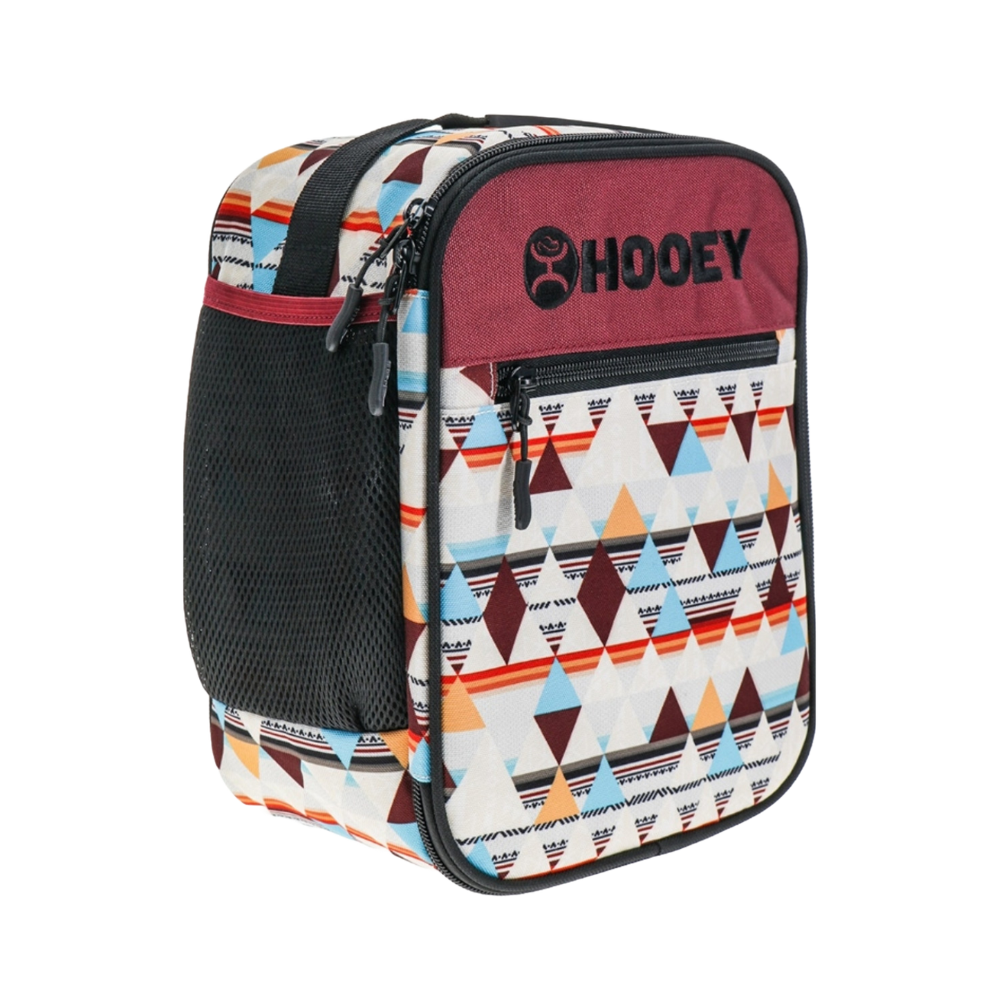 Hooey Lunch Box Cream Aztec Pattern With Black Handle HLB005-CRBK