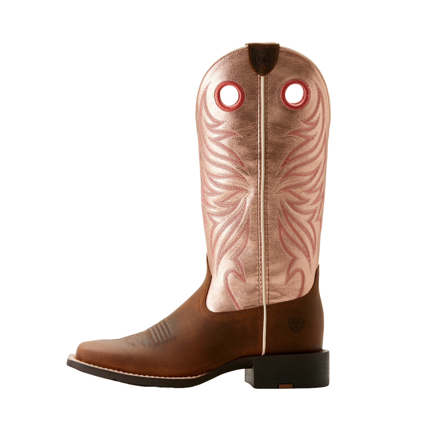 Ariat Ladies Round Up Ryder Brown & Pink Western Boots 10053730