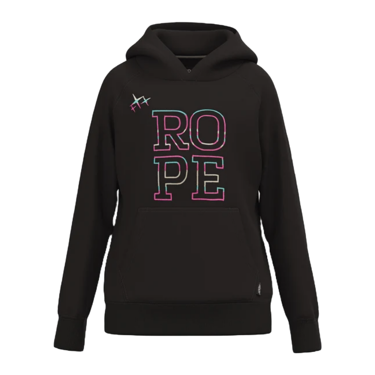 Hooey Youth Girls Rope Like A Girl Graphic Black Hoodie HH1228BK-Y