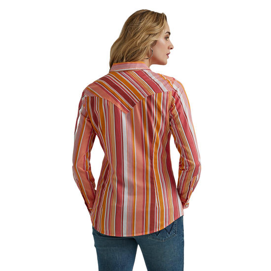 Wrangler Ladies Multicolor Stripe Snap Shirt 112345310