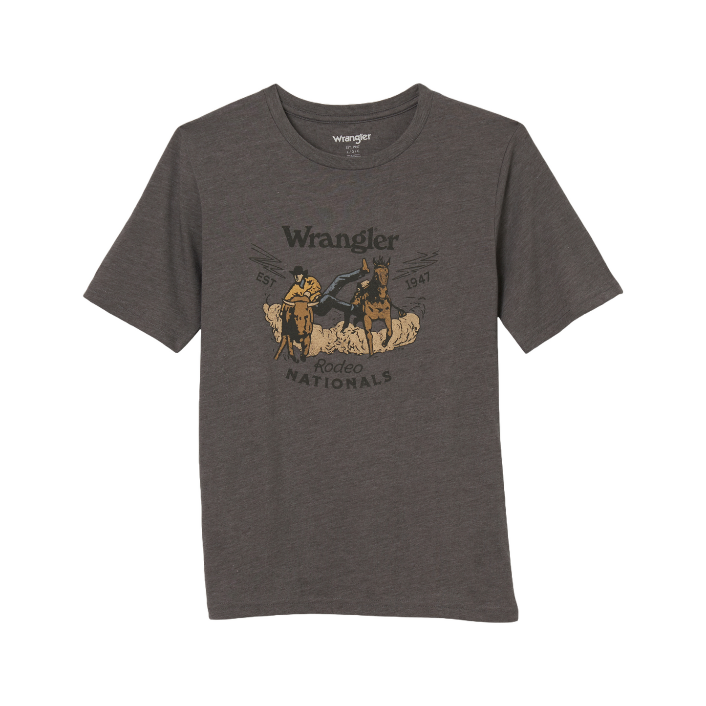 Wrangler Boy's Rodeo Nationals Graphite Heather Graphic T-Shirt 112344161