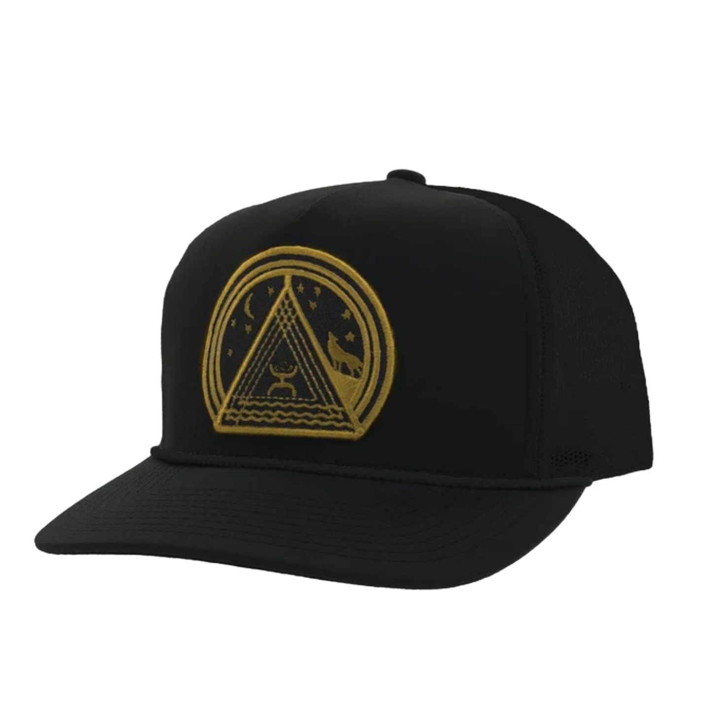 Hooey Music Gold Logo Black Trucker Cap 2240T-BK