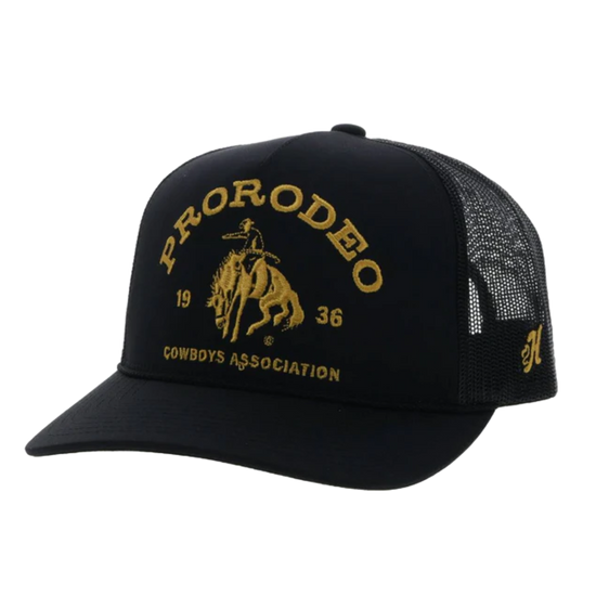 Hooey Pro-Rodeo Black & Gold Western Trucker Cap 2263T-BK