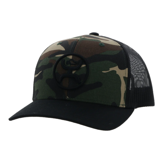 Hooey "O Classic" 6-Panel Camo & Black Snapback Hat 2309T-CABK