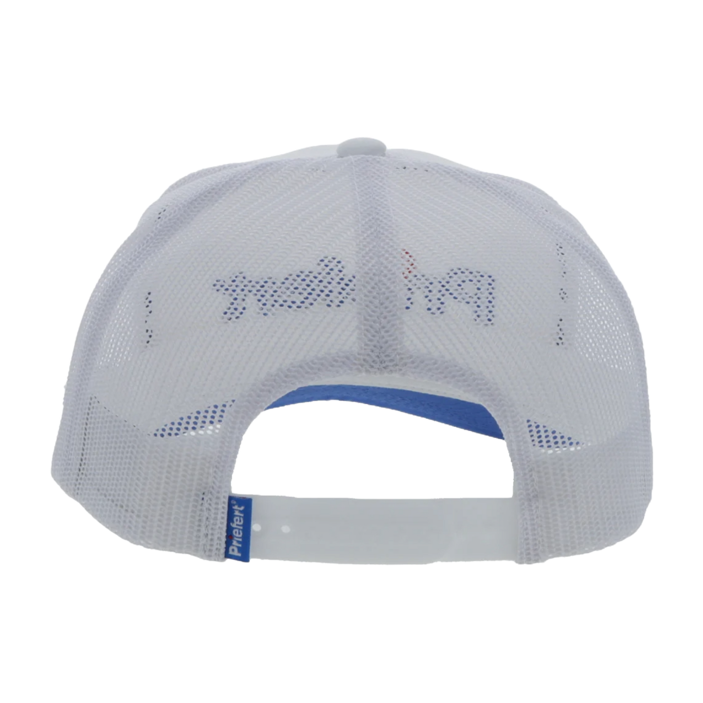 Hooey Priefert Graphic White & Blue Trucker Cap 2371T-WH