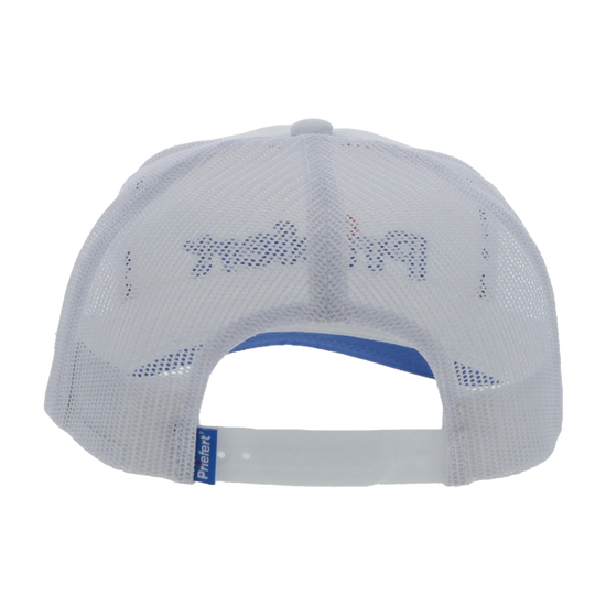 Hooey Priefert Graphic White & Blue Trucker Cap 2371T-WH