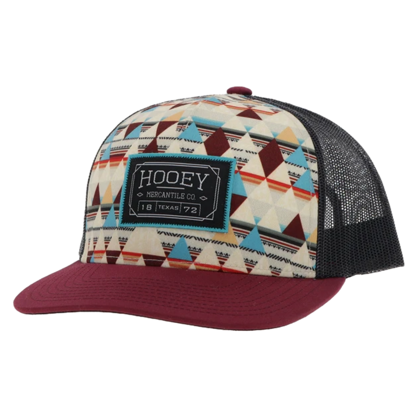 Hooey "Horizon" Cream Pattern Charcoal Snapback Hat 2402T-CRCH