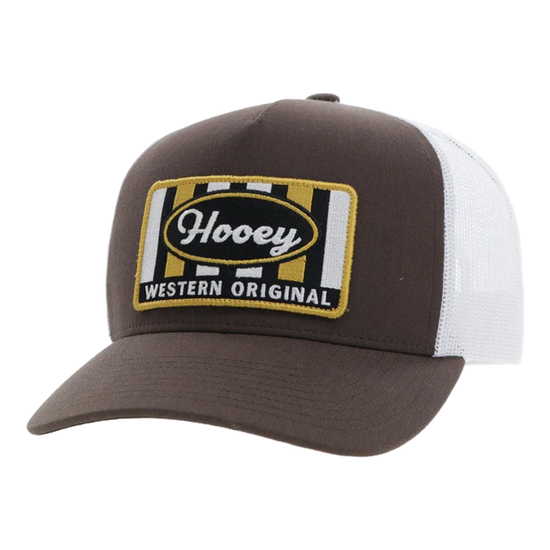 Hooey "Sudan" 5-Panel Brown & White Snapback Hat 2411T-BRWH