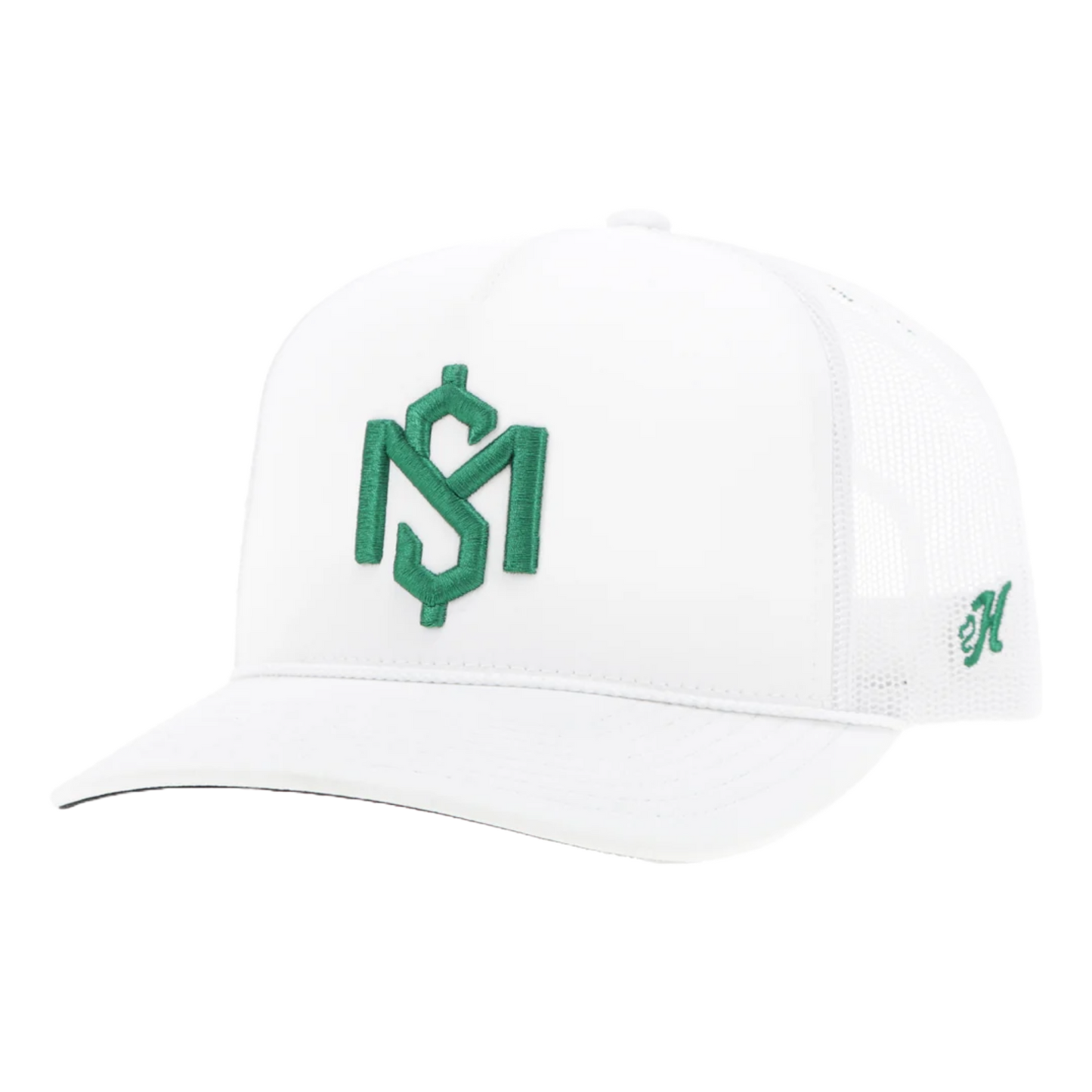 Hooey Shad Mayfield White & Green Trucker Cap 2479T-WH