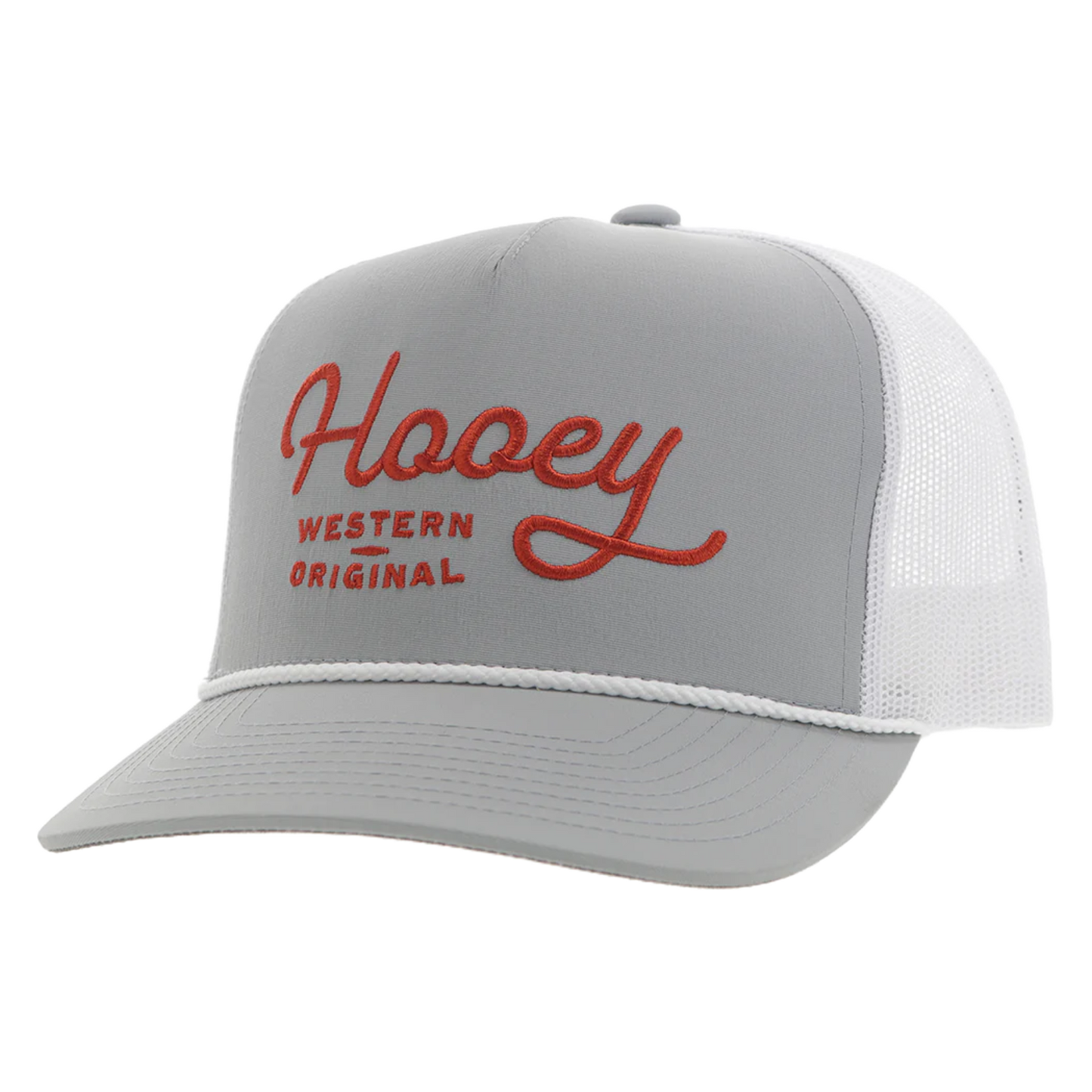 Hooey Men's "OG" 5-Panel Grey & White Snapback Hat 2460T-GYWH