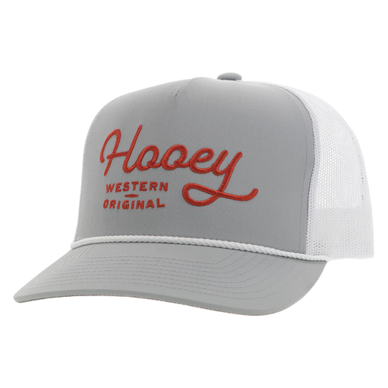 Hooey Men's "OG" 5-Panel Grey & White Snapback Hat 2460T-GYWH