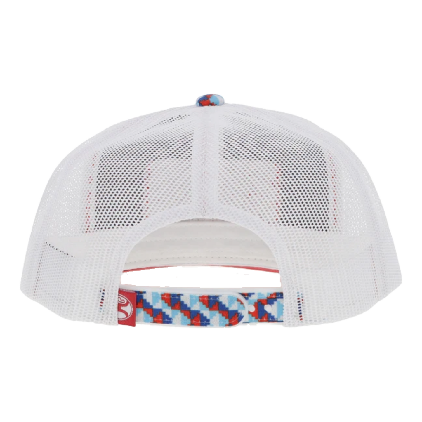 Hooey 'Lakota' Red & White Rectangular Patch Blue Trucker Cap 2448T-BLWH