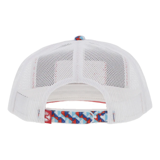 Hooey 'Lakota' Red & White Rectangular Patch Blue Trucker Cap 2448T-BLWH