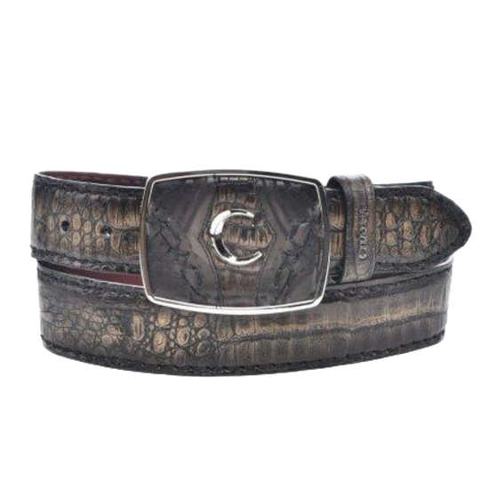 Cuadra Men's Atlantic Lasered Caiman Dark Brown Belt BC352