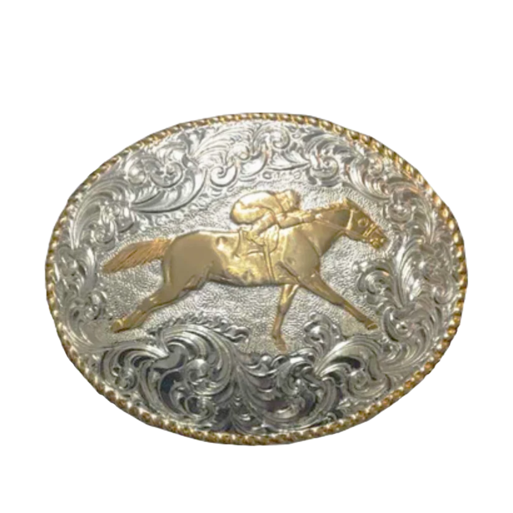 M&F Oval Race Horse Belt Buckle C02116