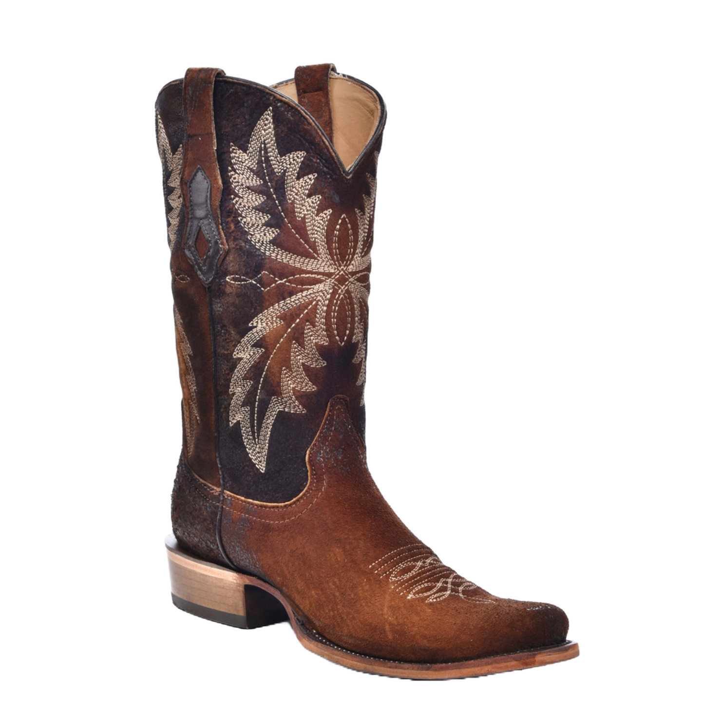 Corral Men's Chocolate Embroidery Narrow Square Toe Boots C4023