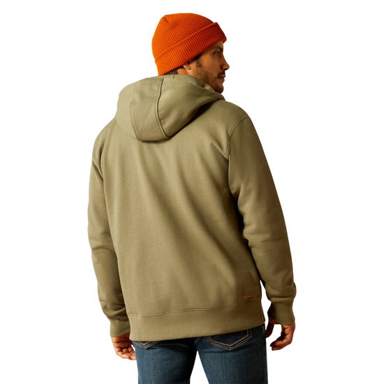 Ariat Men's Rebar Workman Deep Lichen 1/4 Zip Hoodie 10053409