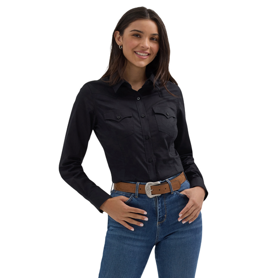 Wrangler Ladies Retro® Western Button Down Black Shirt 112358012