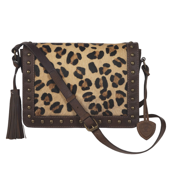 Ariat Ladies Bristol Leopard Brown Leather Crossbody Purse A770001302