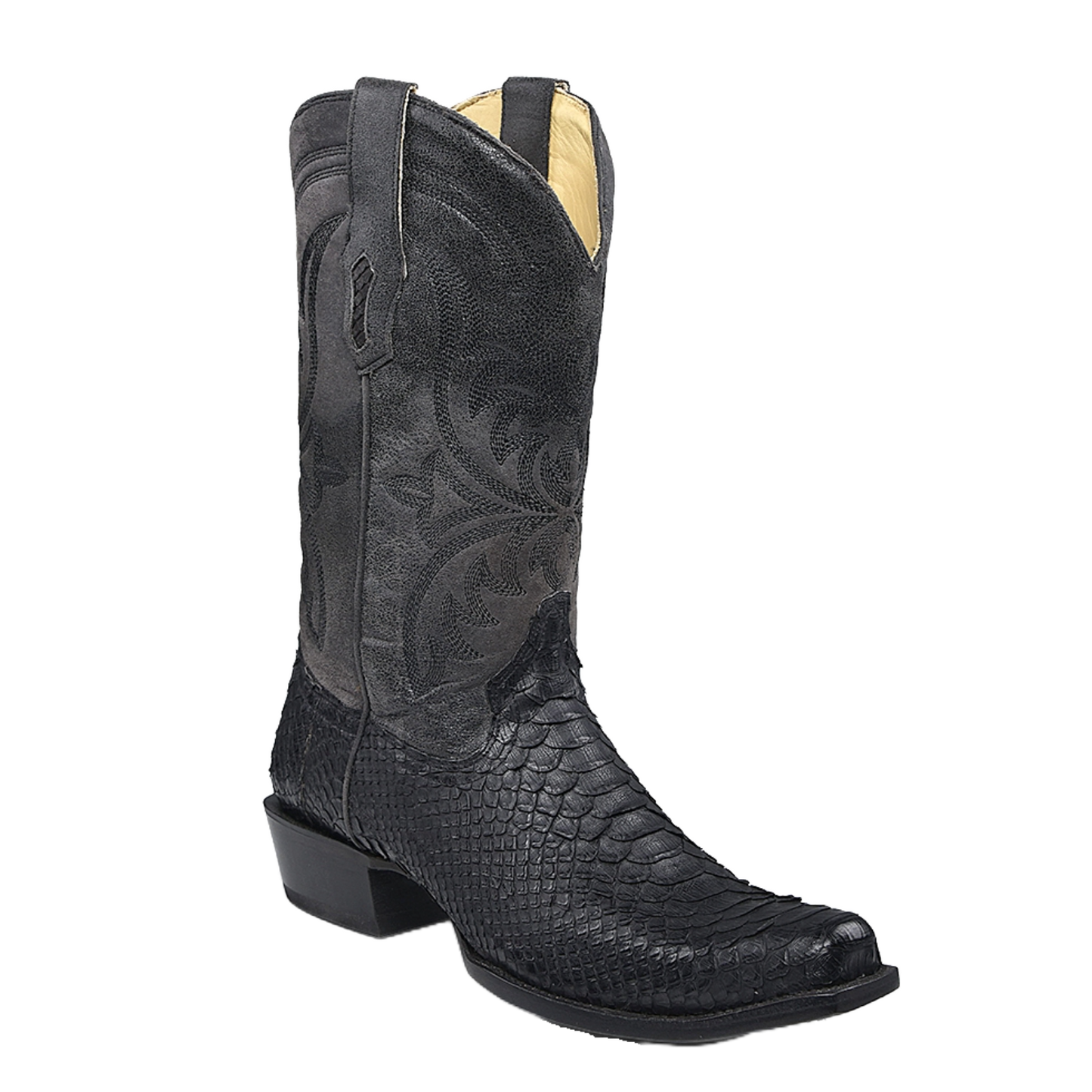 Corral Men's Python Narrow Square Toe Black Boots A4551