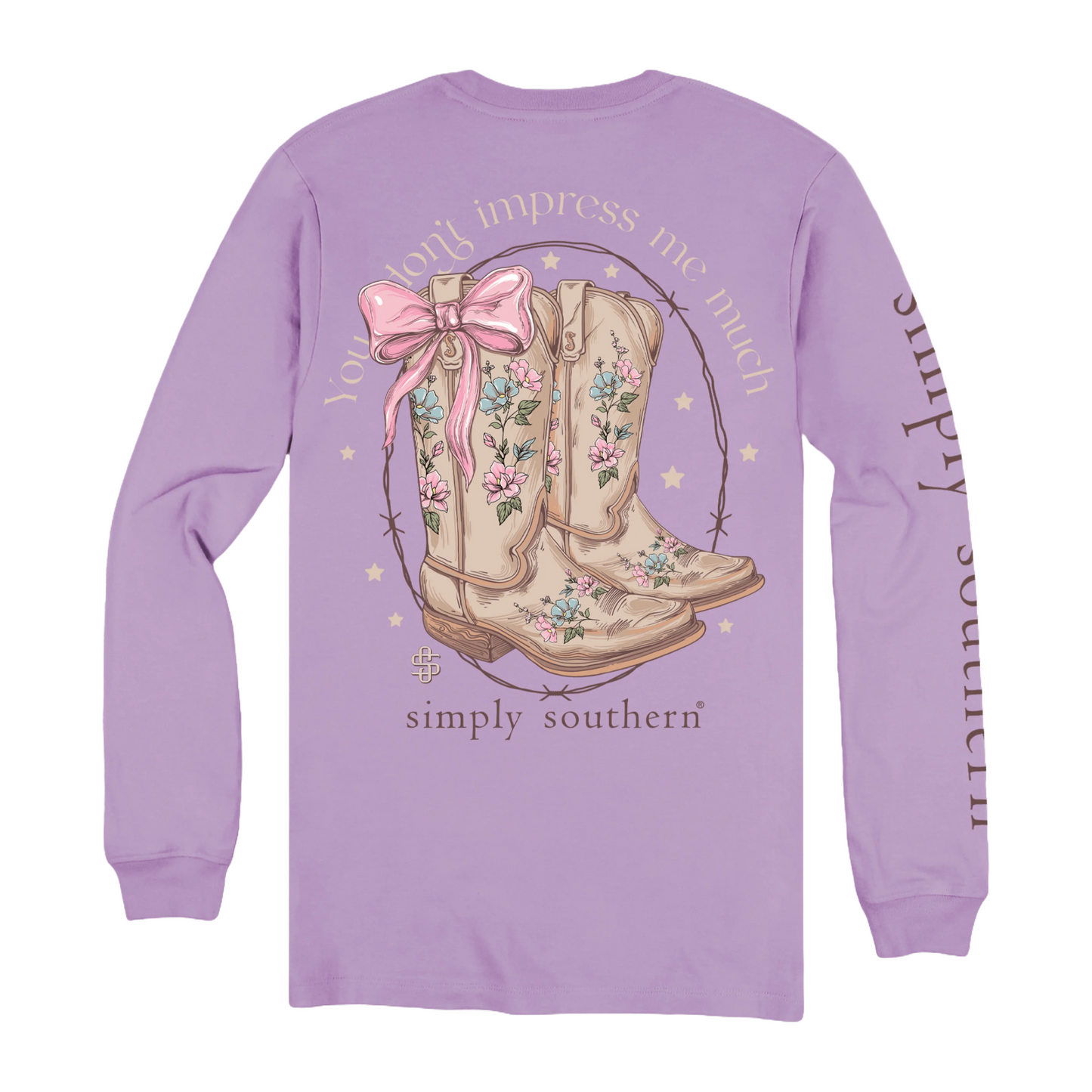 Simply Southern Ladies Impress Lilac Long Sleeve T-Shirt LS-IMPRESS-LILAC