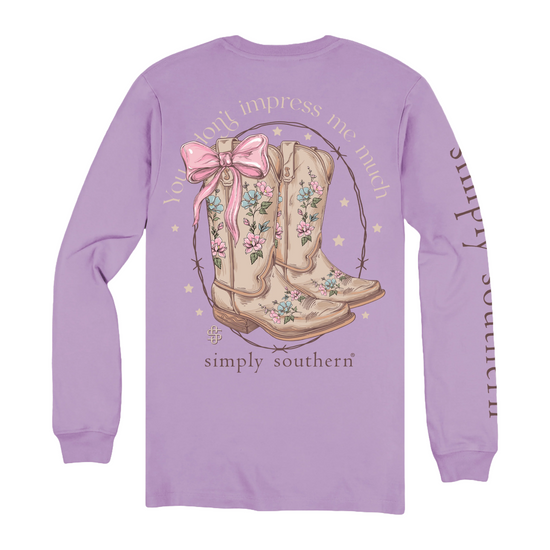 Simply Southern Ladies Impress Lilac Long Sleeve T-Shirt LS-IMPRESS-LILAC