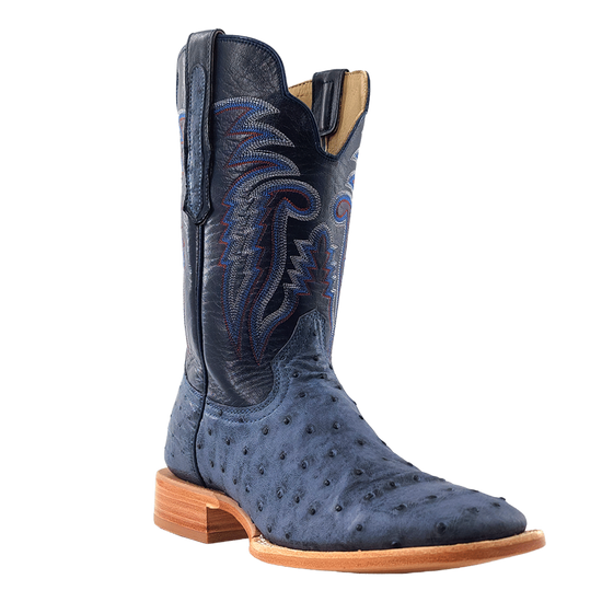 R. Watson Men's American Blue Jean Full Quill Ostrich Western Boots RW4526-2