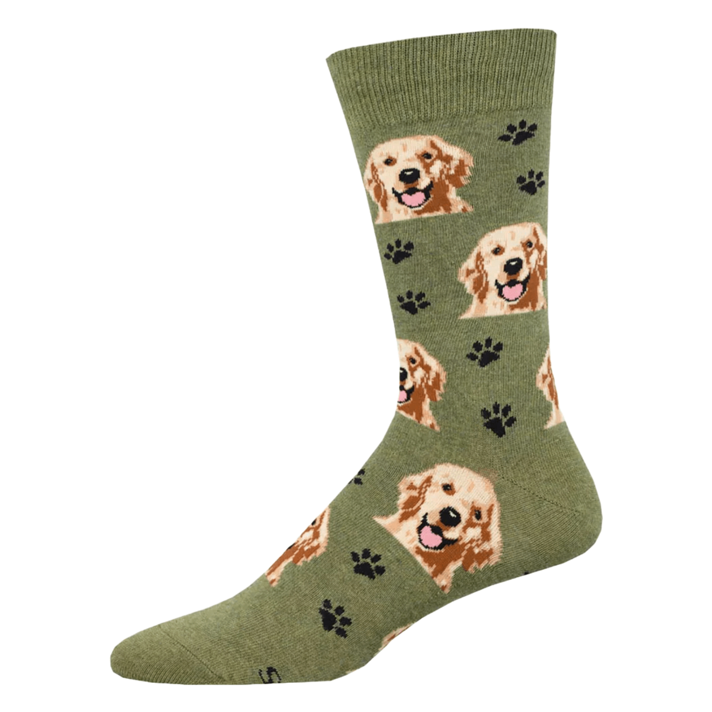 SockSmith® Men's Who's A Good Boy Graphic Green Heather Crew Sock MNC3226-GHT