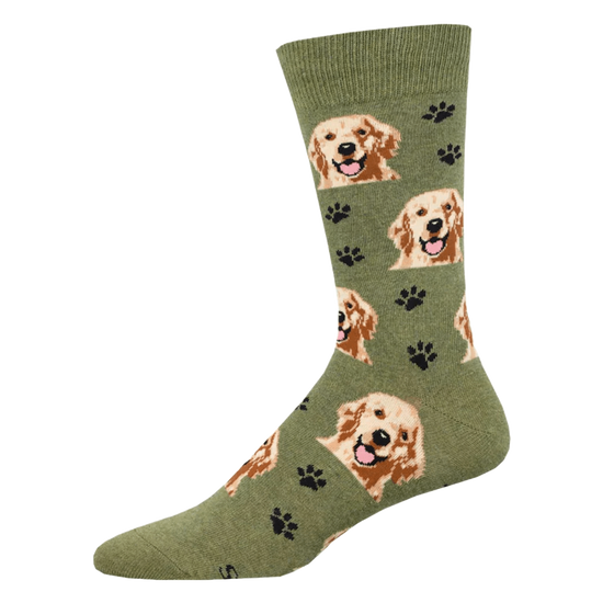 SockSmith® Men's Who's A Good Boy Graphic Green Heather Crew Sock MNC3226-GHT