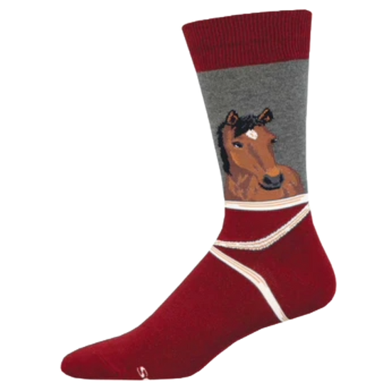 SockSmith® Men's Hey Neigh-bor Graphic Charcoal Heather Crew Sock MNC3051-CHH