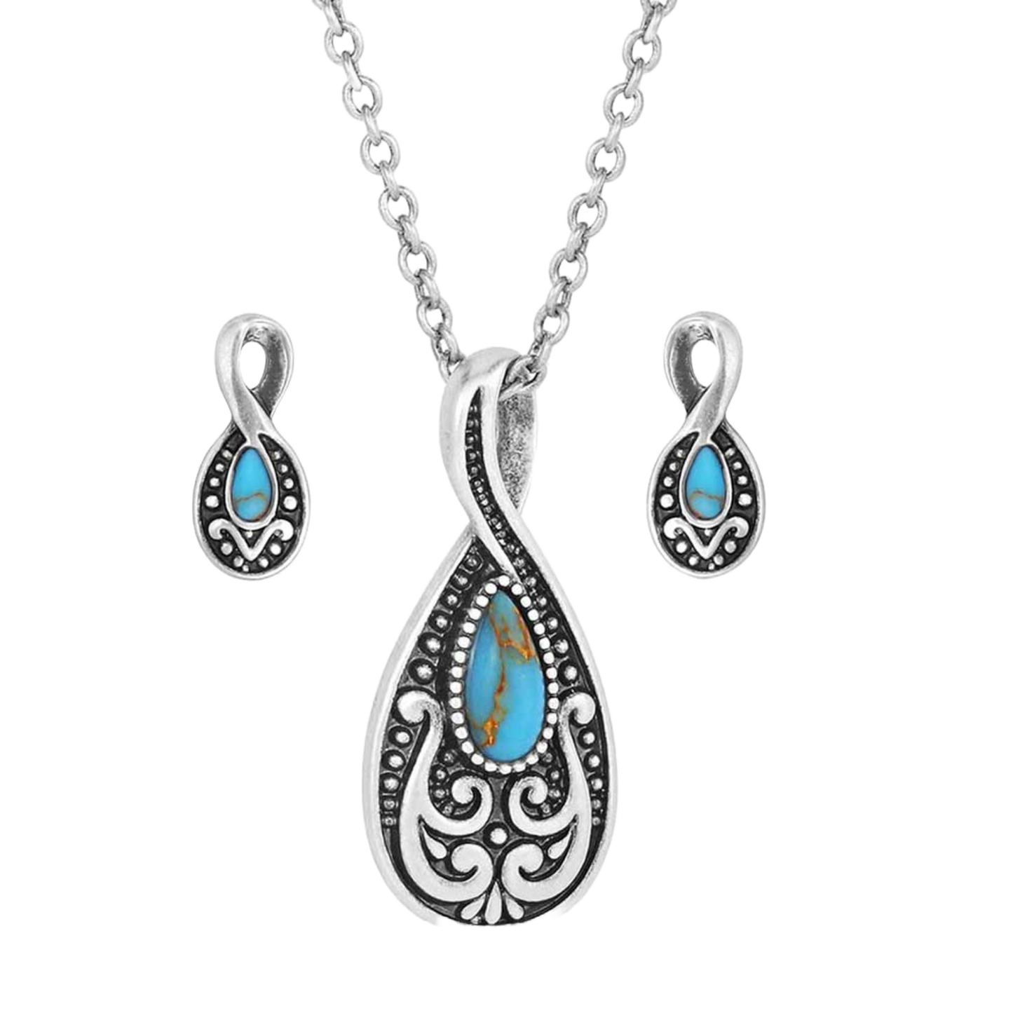 Montana Silversmiths Western Tradition Teardrop Jewelry Set JS5620