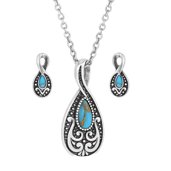 Montana Silversmiths Western Tradition Teardrop Jewelry Set JS5620