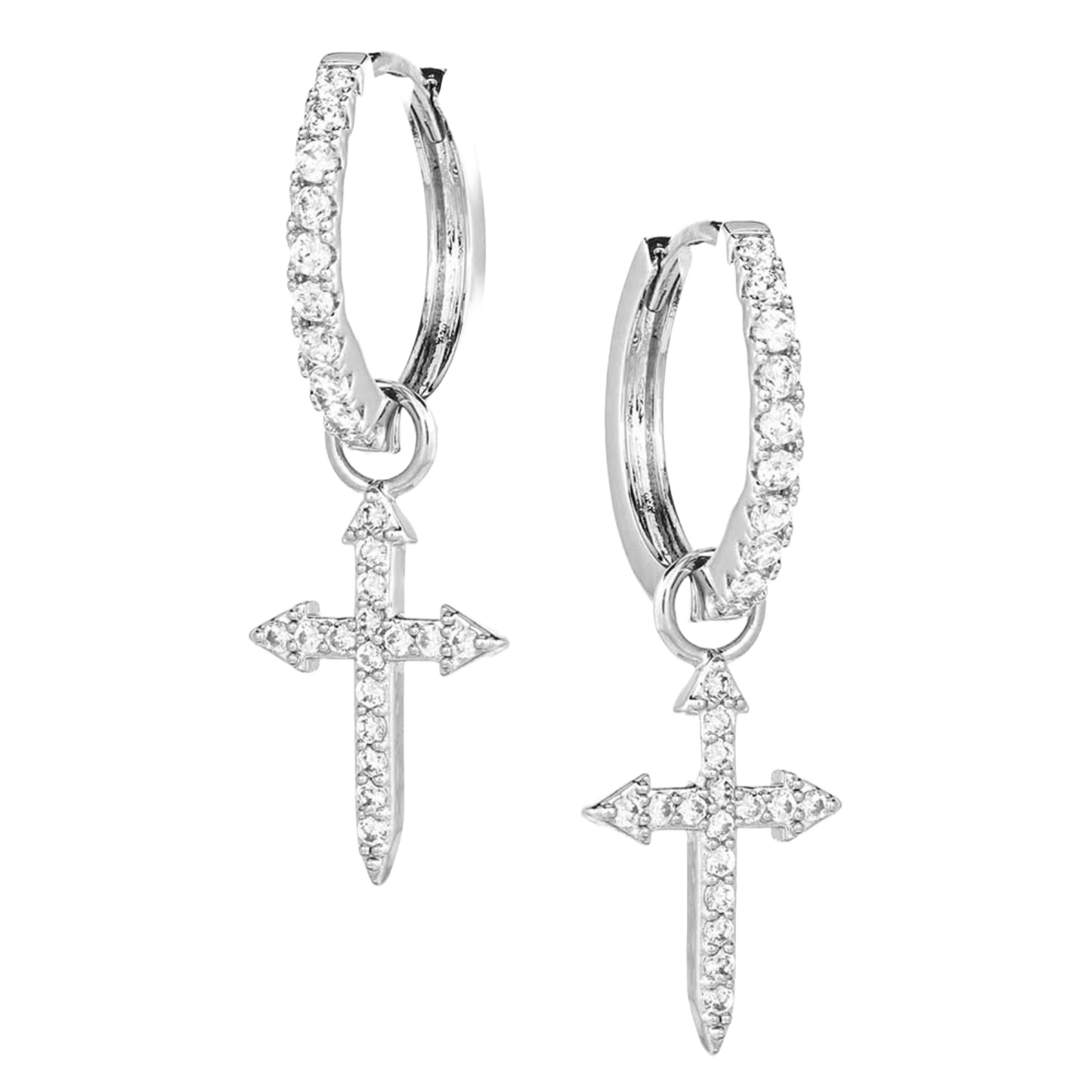 Montana Silversmiths Crystal Devotion Cross Earrings ER5642