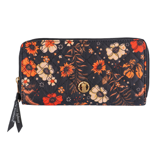 Simply Southern Ladies Floral Black Wristlet Wallet 0224-BAG-PHNWLT-VNTG