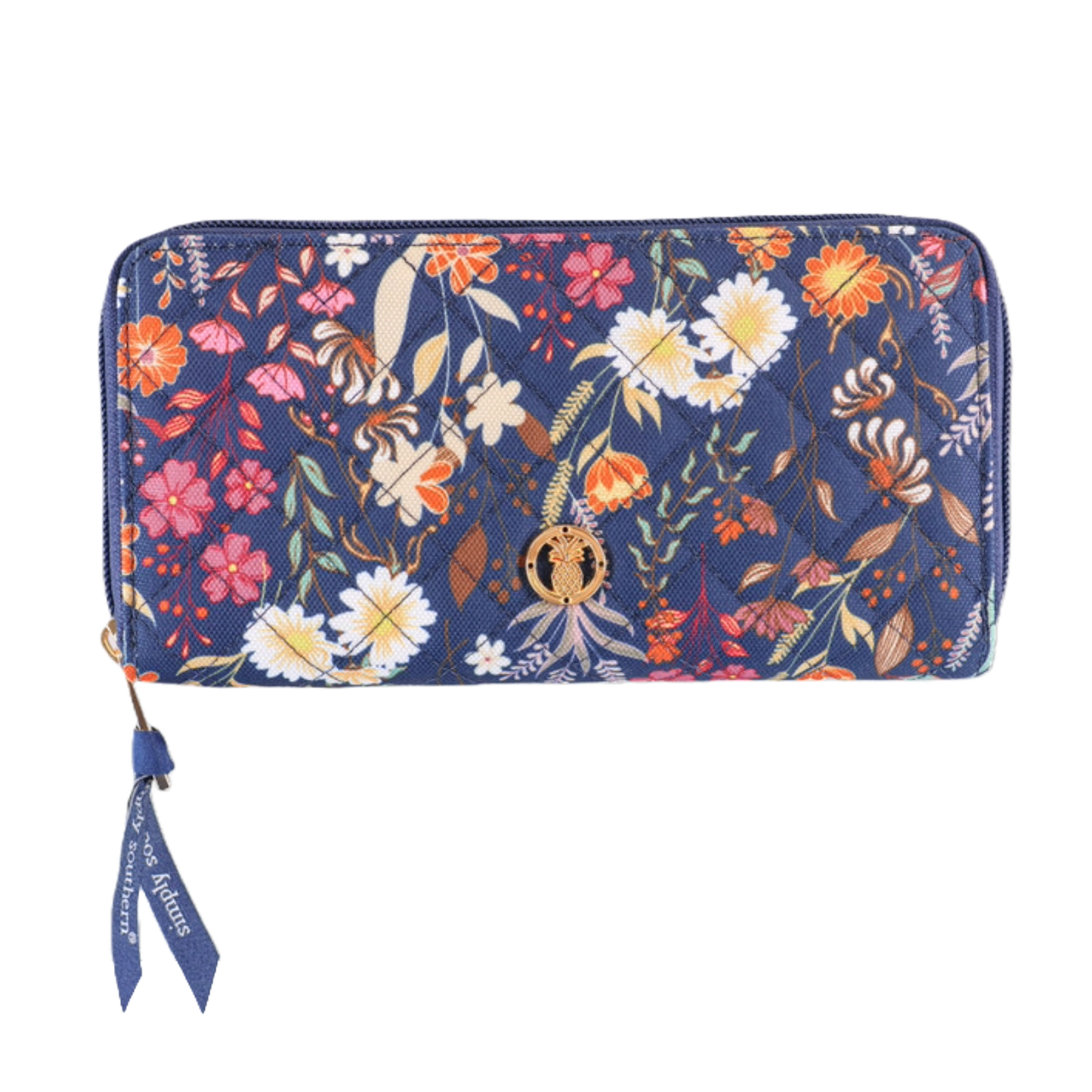 Simply Southern Ladies Floral Navy Wristlet Wallet 0224-BAG-PHNWLT-NVYFLD