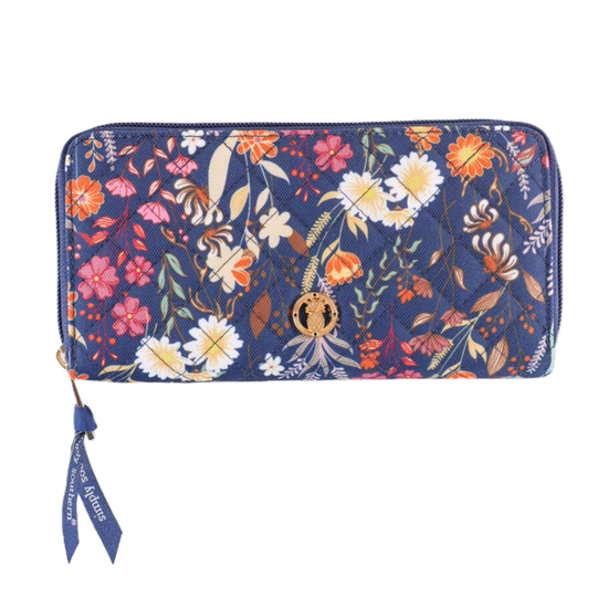 Simply Southern Ladies Floral Navy Wristlet Wallet 0224-BAG-PHNWLT-NVYFLD