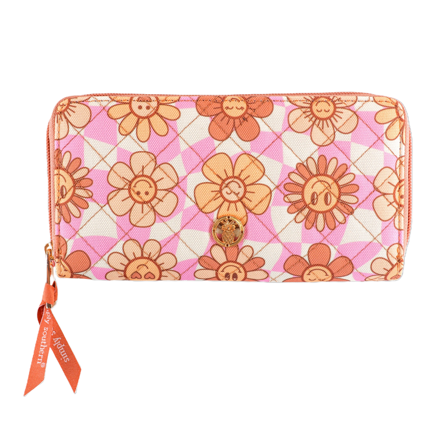 Simply Southern Ladies Floral Pink Wristlet Wallet 0224-BAG-PHNWLT-GRVYFLWR