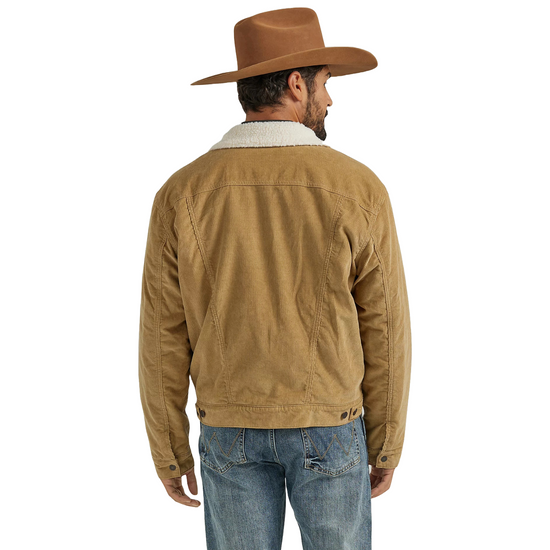 Wrangler Men's Cowboy Cut Sherpa Lined Corduroy Brown Jacket 112352872