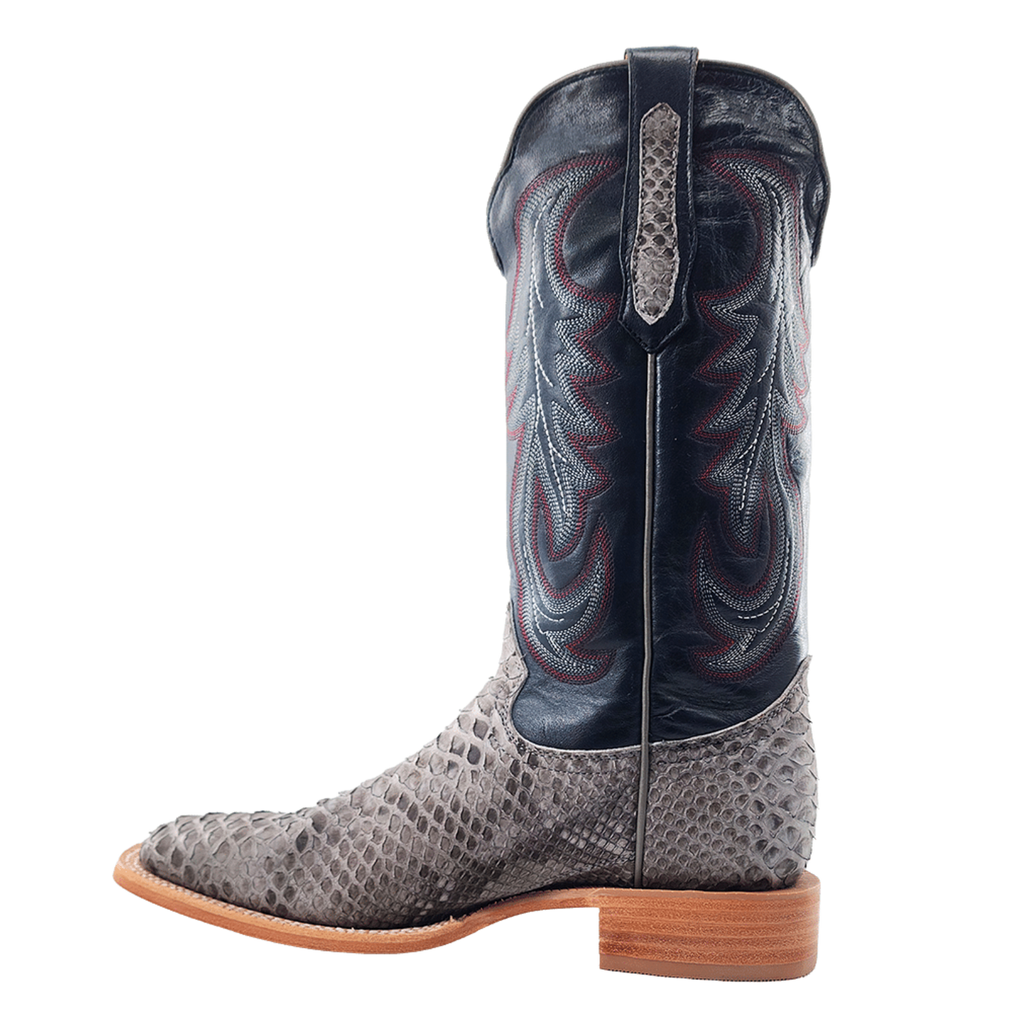 R.Watson Men's Back Cut Grey Sueded Back Cut Python Western Boots RW7914-2