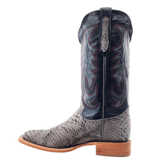 R.Watson Men's Back Cut Grey Sueded Back Cut Python Western Boots RW7914-2