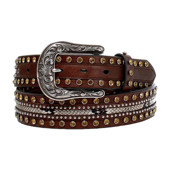 Ariat Ladies Brown Studed Western Belt A1590002