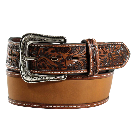 Ariat Mens Embossed Tab Medium Brown Belt A1040144