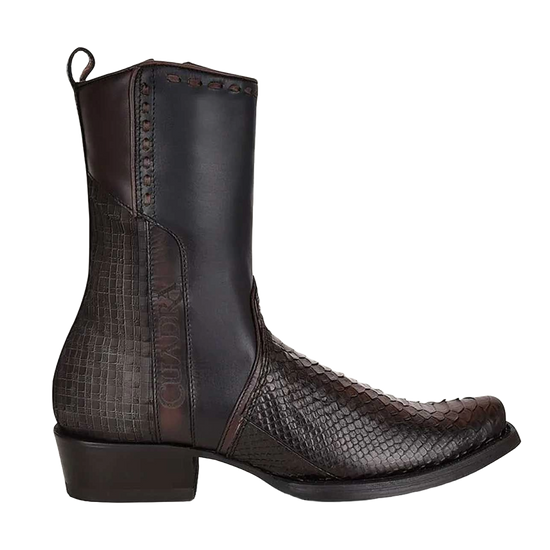 Cuadra Men's Python Leather Black Western Boot CU557