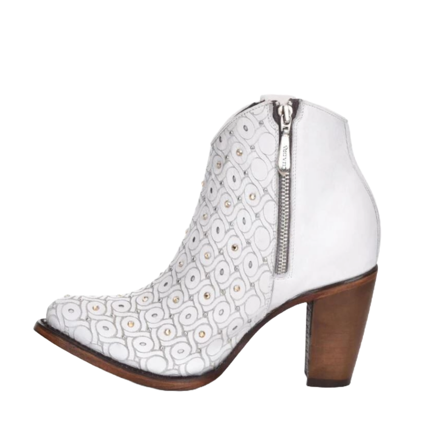 Cuadra Ladies Crystalized Handwoven White Bootie CU482