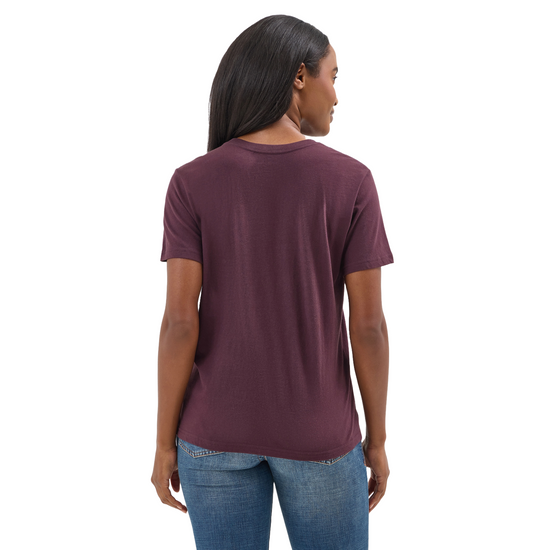 Wrangler Ladies Year-Round Logo Fudge Brown Graphic T-Shirt 112354359